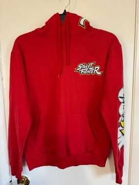 Red Graphic Pullover Hoodie